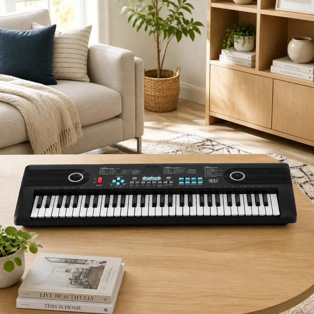 61-Key Digital Piano Keyboard with Microphone