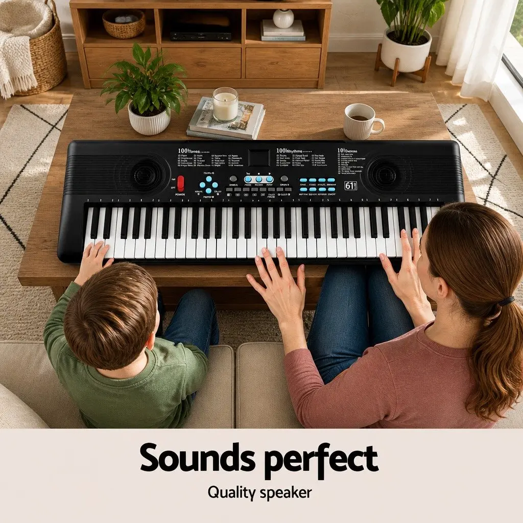 61-Key Digital Piano Keyboard with Microphone