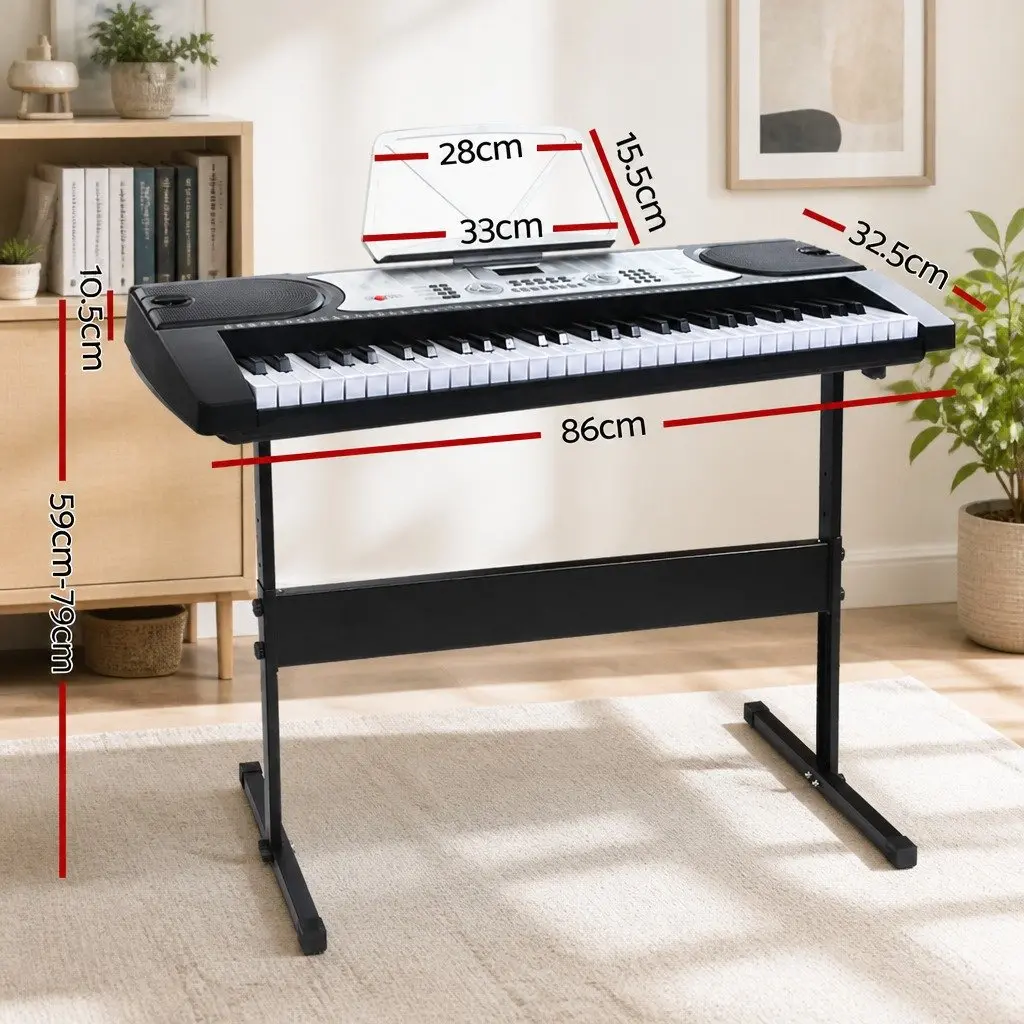 61-Key Electronic Piano Keyboard Digital Music Instrument with Stand LED