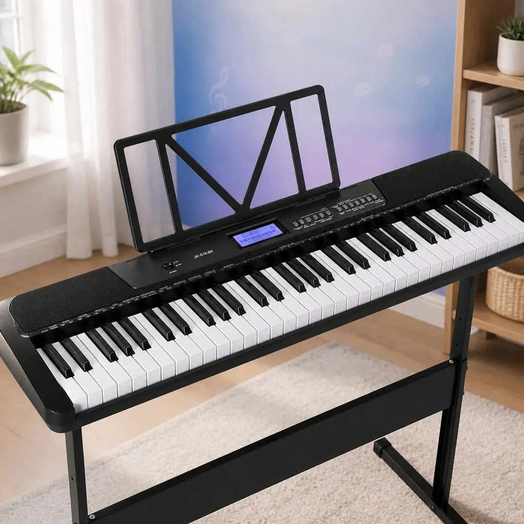Portable 61-Key Electronic Piano Keyboard with Touch Sensitivity