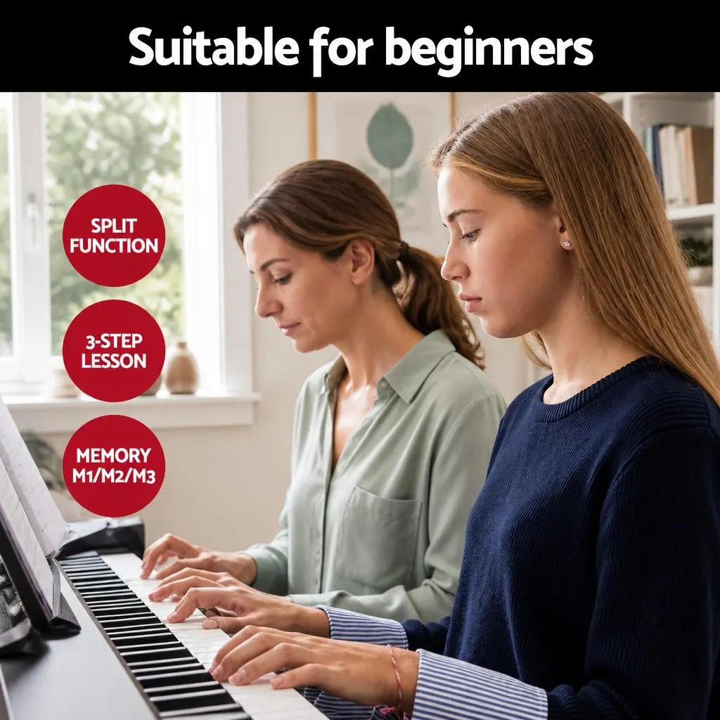 Portable 61-Key Electronic Piano Keyboard with Touch Sensitivity