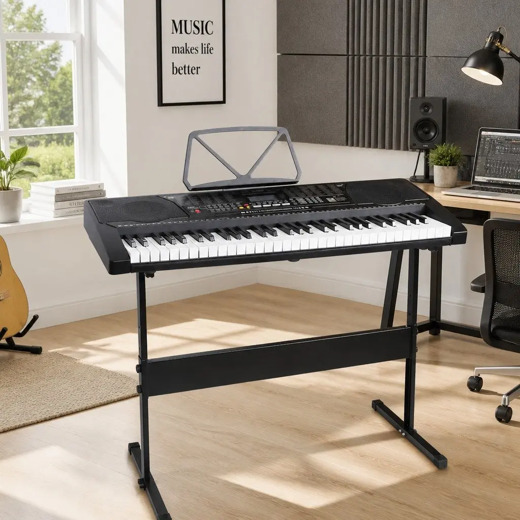 61-Key Electronic Keyboard Piano with Lighted Keys