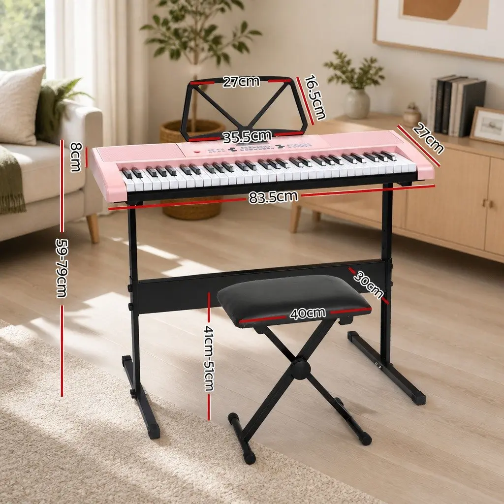 Portable 61-Key Electronic Piano Keyboard with Stand