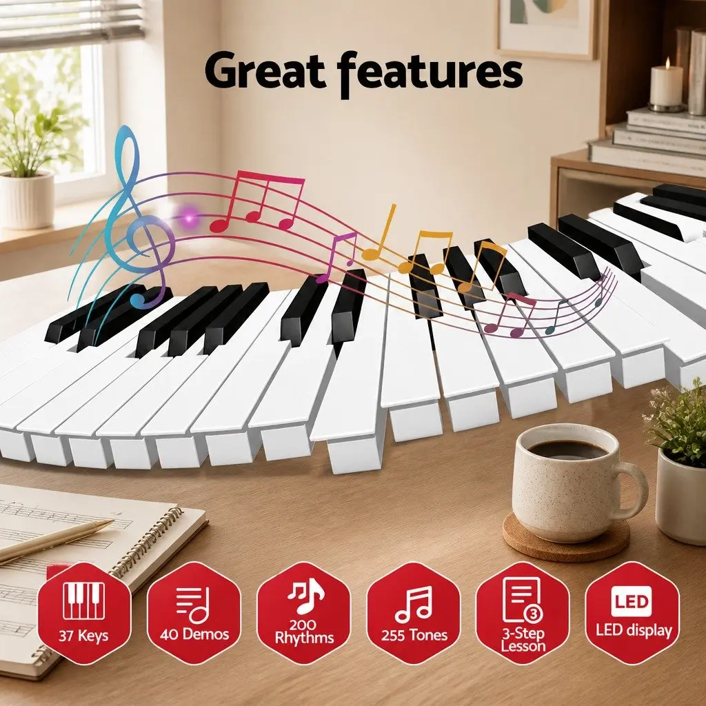 Portable 37-Key Digital Piano with Responsive Touch