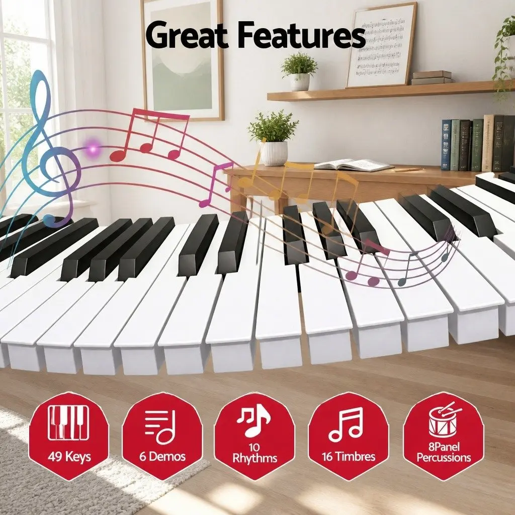 49 Key Electronic Keyboard Portable Digital Piano Musical Instrument with