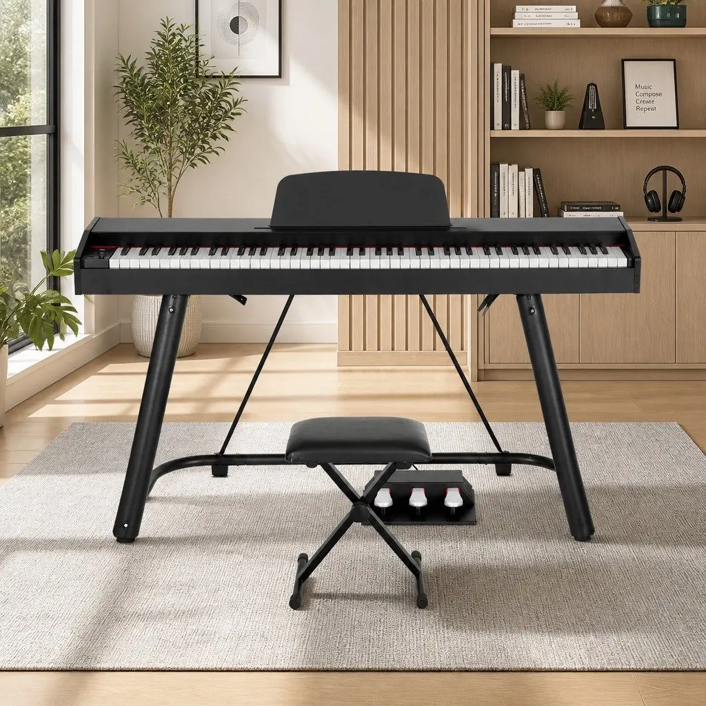 88-Key Electronic Piano with Weighted Semi Keys and Stand