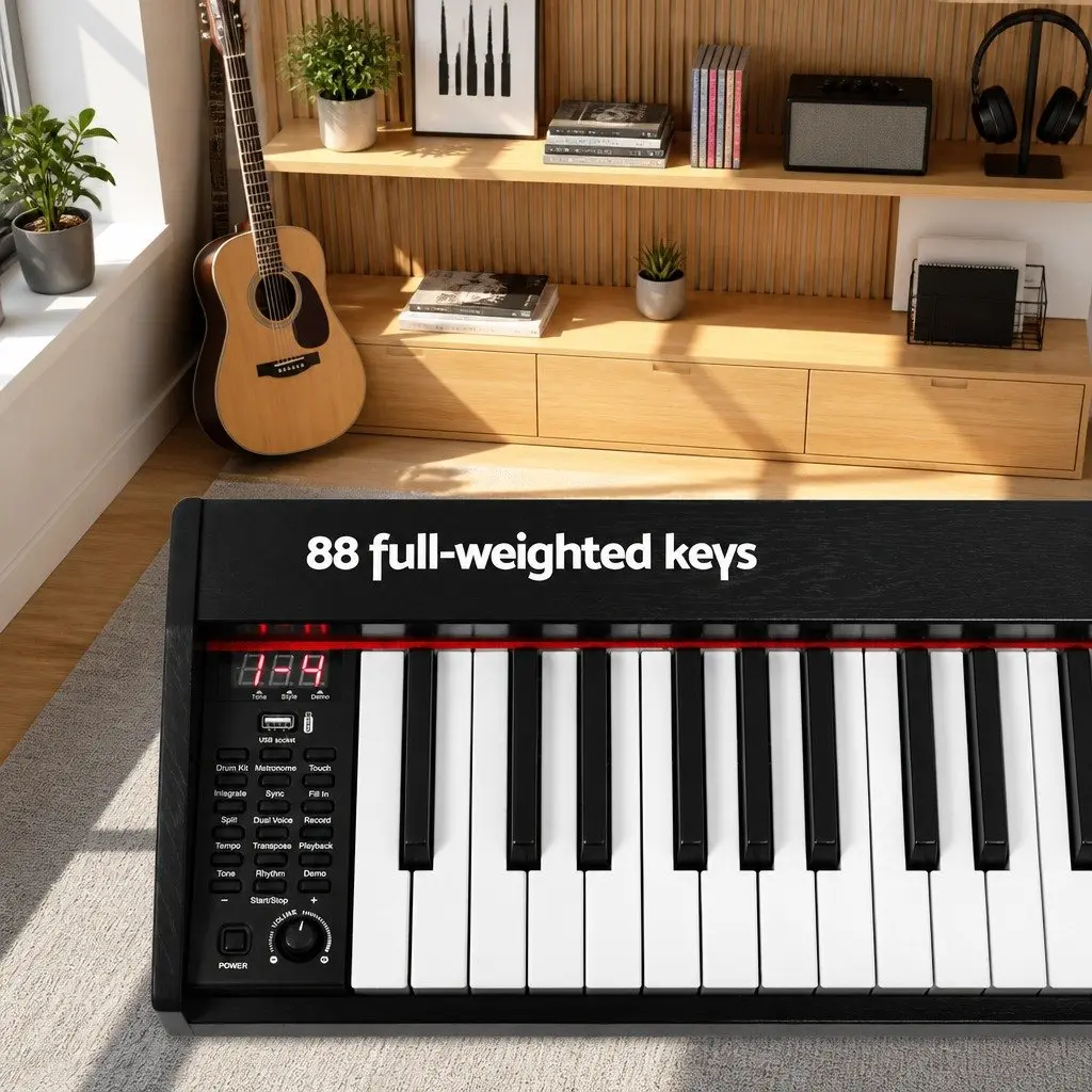 88-Key Electronic Piano with Weighted Semi Keys and Stand