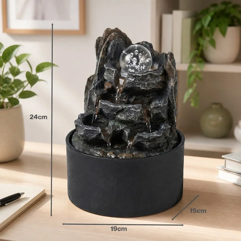 Tabletop Water Fountain with 3 Adjustable Flow Levels