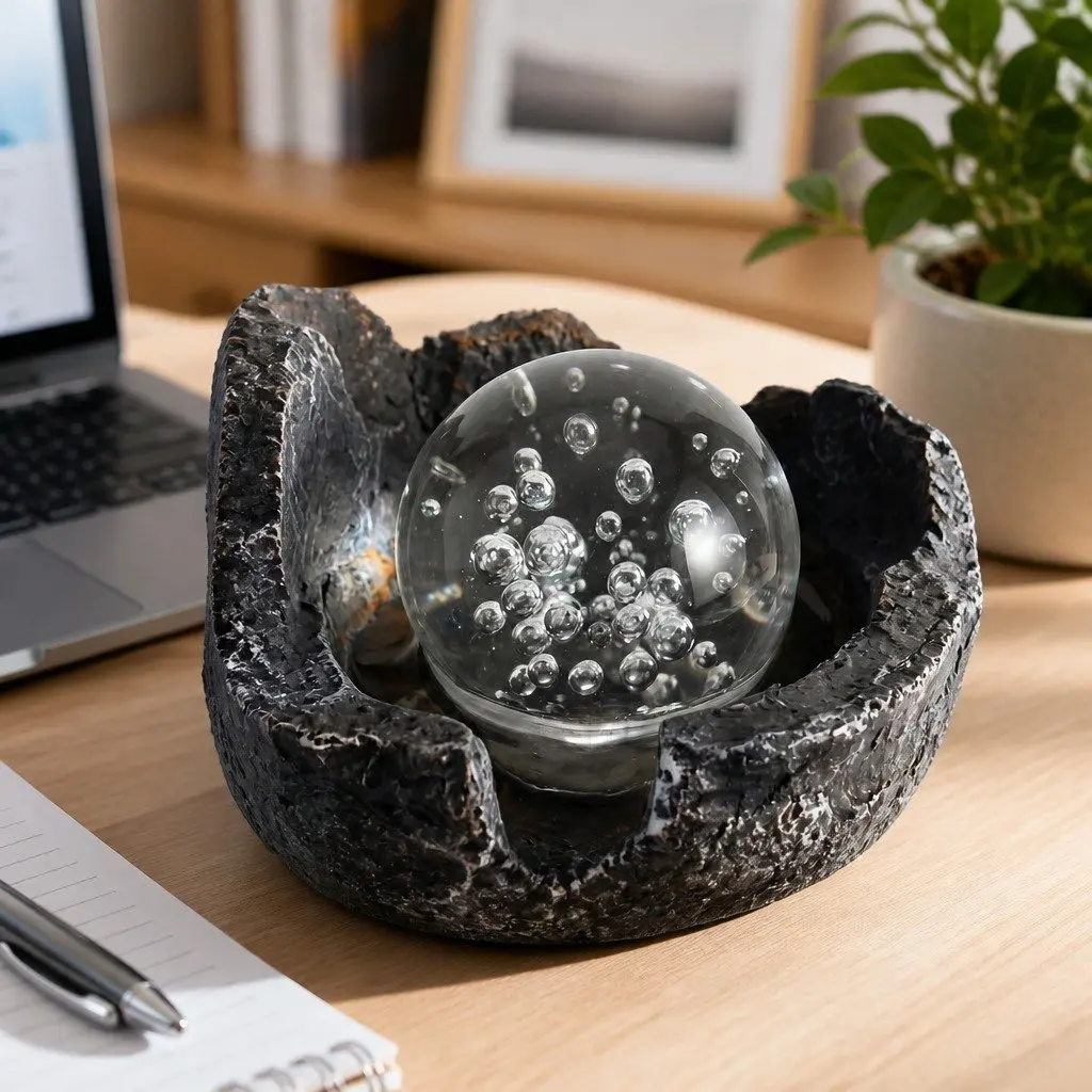Tabletop Water Fountain with 3 Adjustable Flow Levels