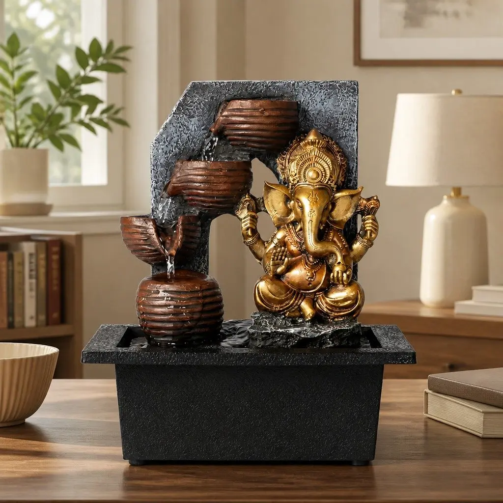LED Tabletop Fountain for Relaxation and Elegance