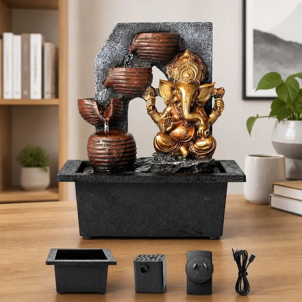 LED Tabletop Fountain for Relaxation and Elegance