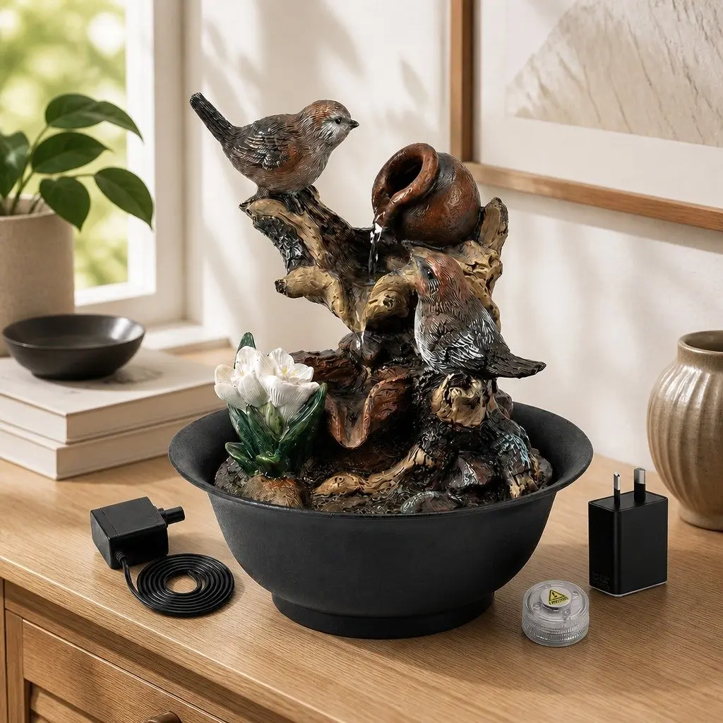 Indoor Tabletop Water Fountain with LED Light