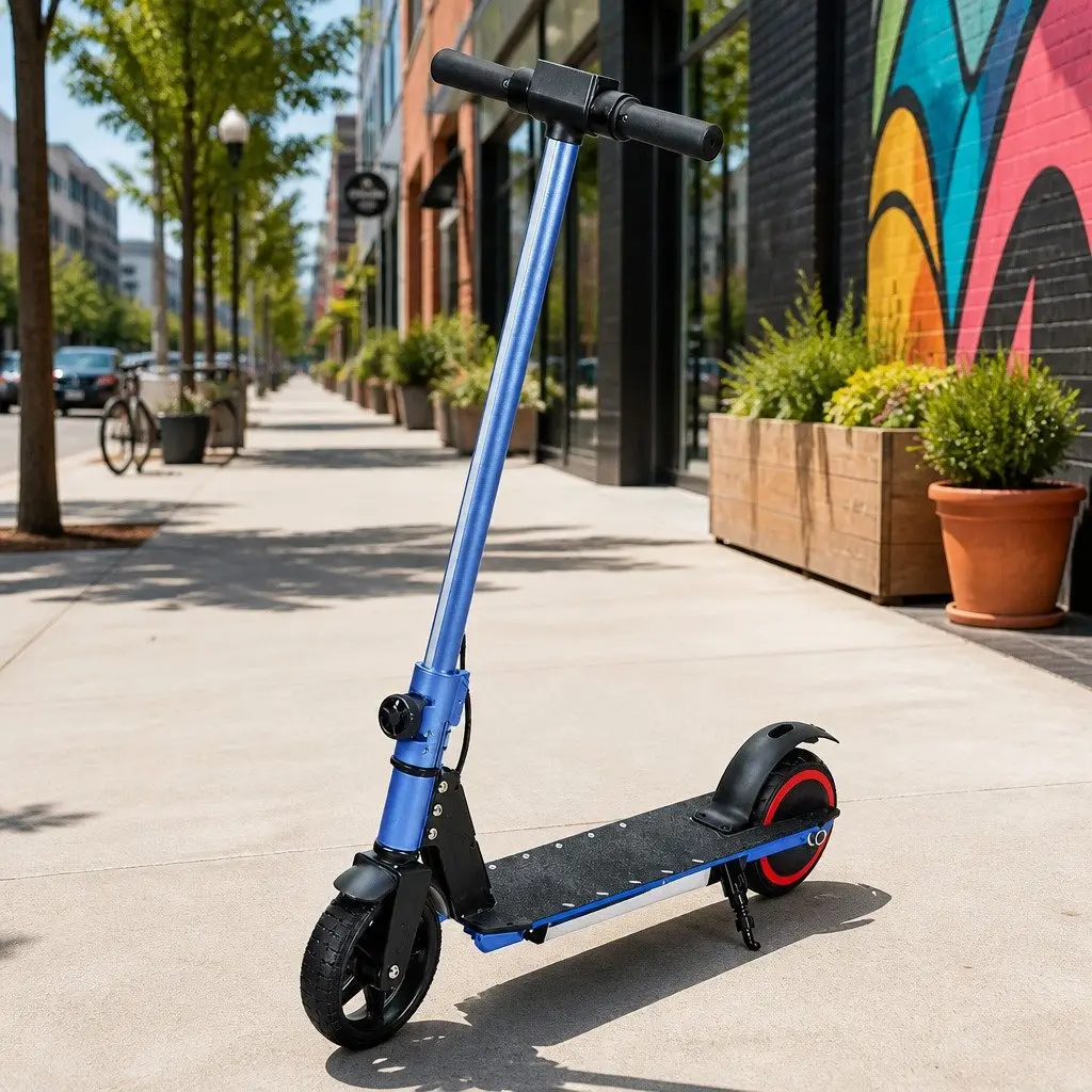Electric Scooter 130W with LED Lights in Blue