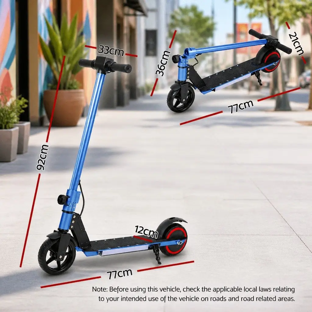 Electric Scooter 130W with LED Lights in Blue
