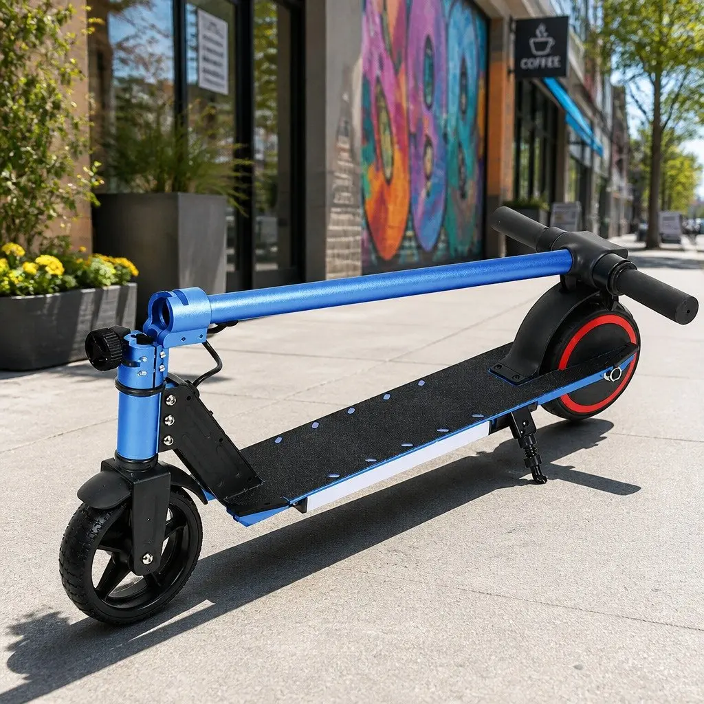Electric Scooter 130W with LED Lights in Blue