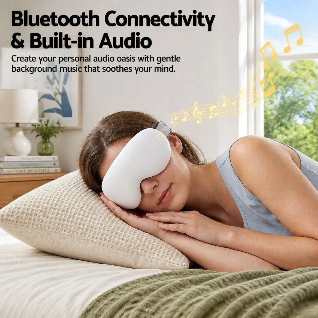 Eye Massager Dual Hot Cold Compress Technology 12 Vibrating Nodes White