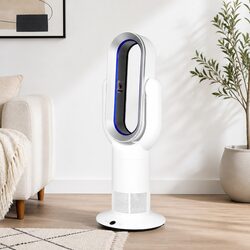 Bladeless Electric Fan Tower Cooler Heater Remote Control 35W Quiet Operation
