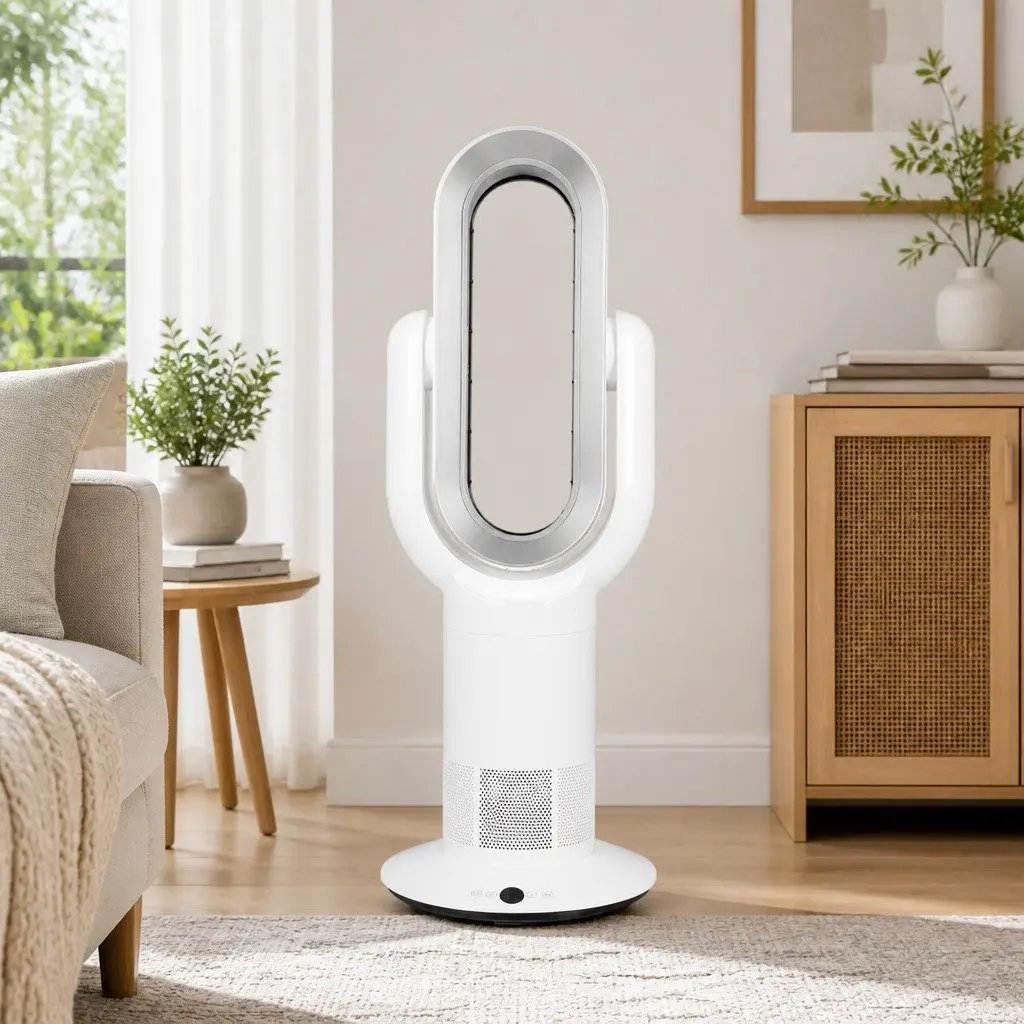 Bladeless Tower Fan ABS Plastic 72cm White with Silver