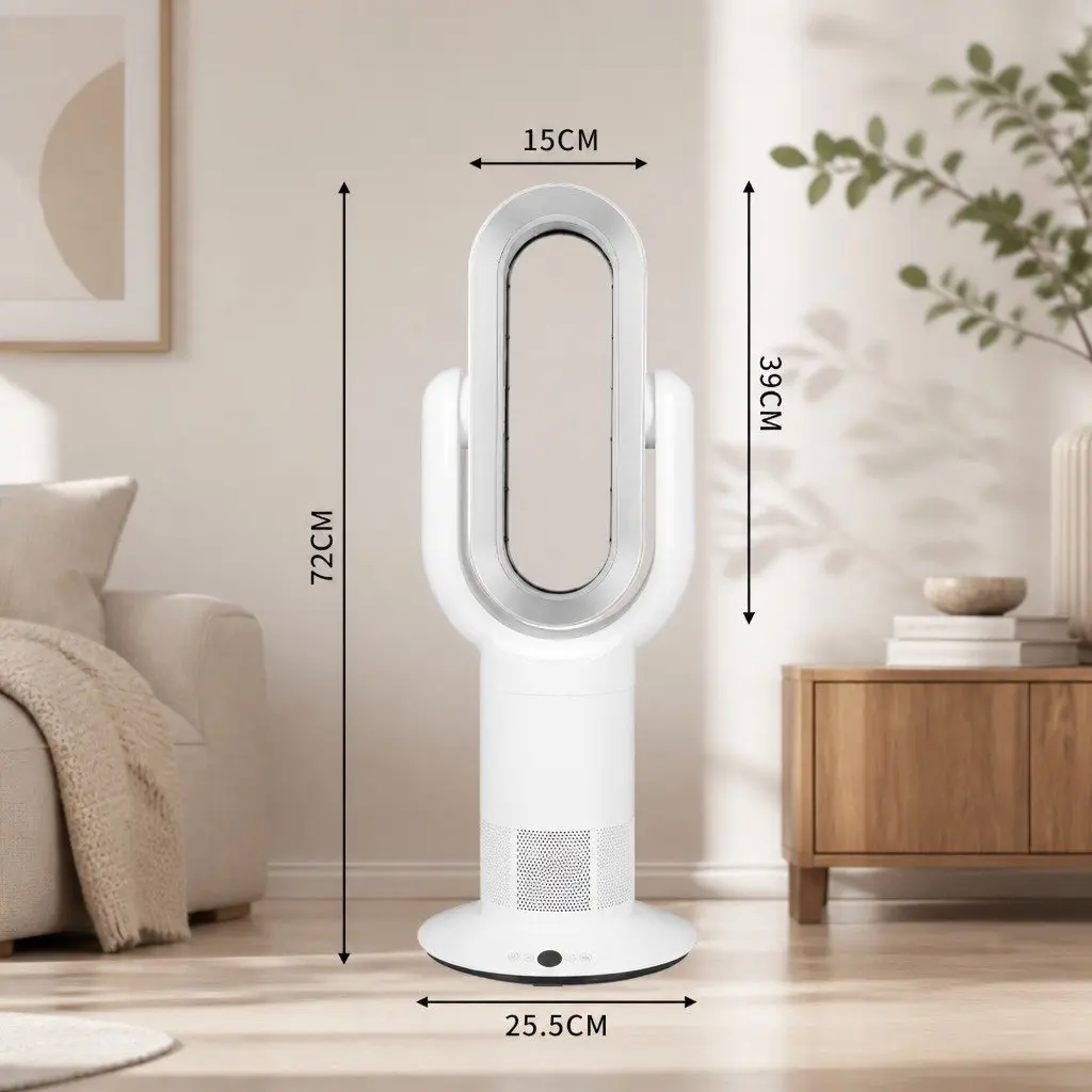 Bladeless Tower Fan ABS Plastic 72cm White with Silver