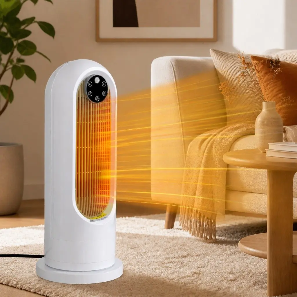 Portable Electric Heater Fan Ceramic 1200W White