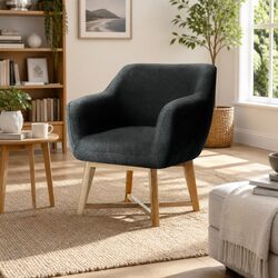 Charcoal Accent Armchair with Criss-Cross Base