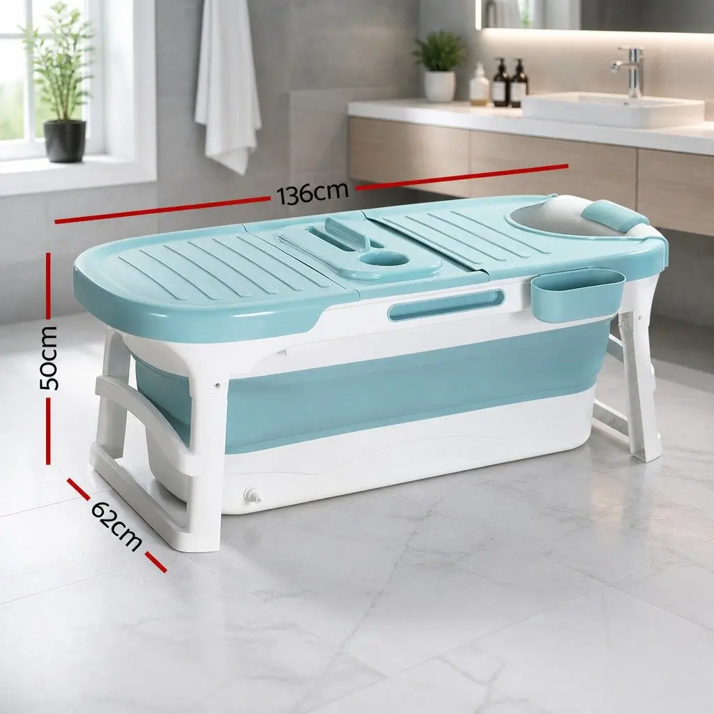 Foldable Bathtub with Neck Pillow & Cover Plate