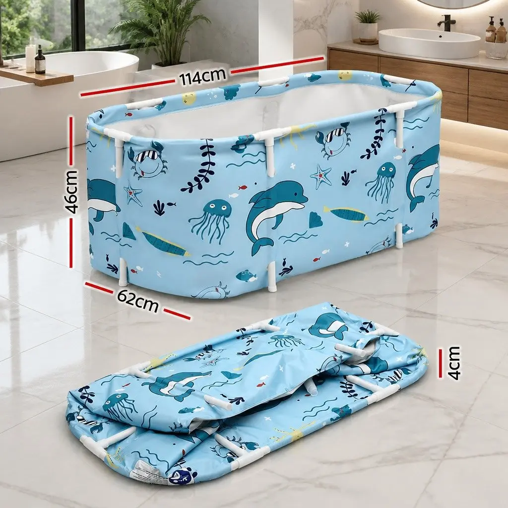 Foldable Bathtub Oxford Cloth 114x62cm Blue