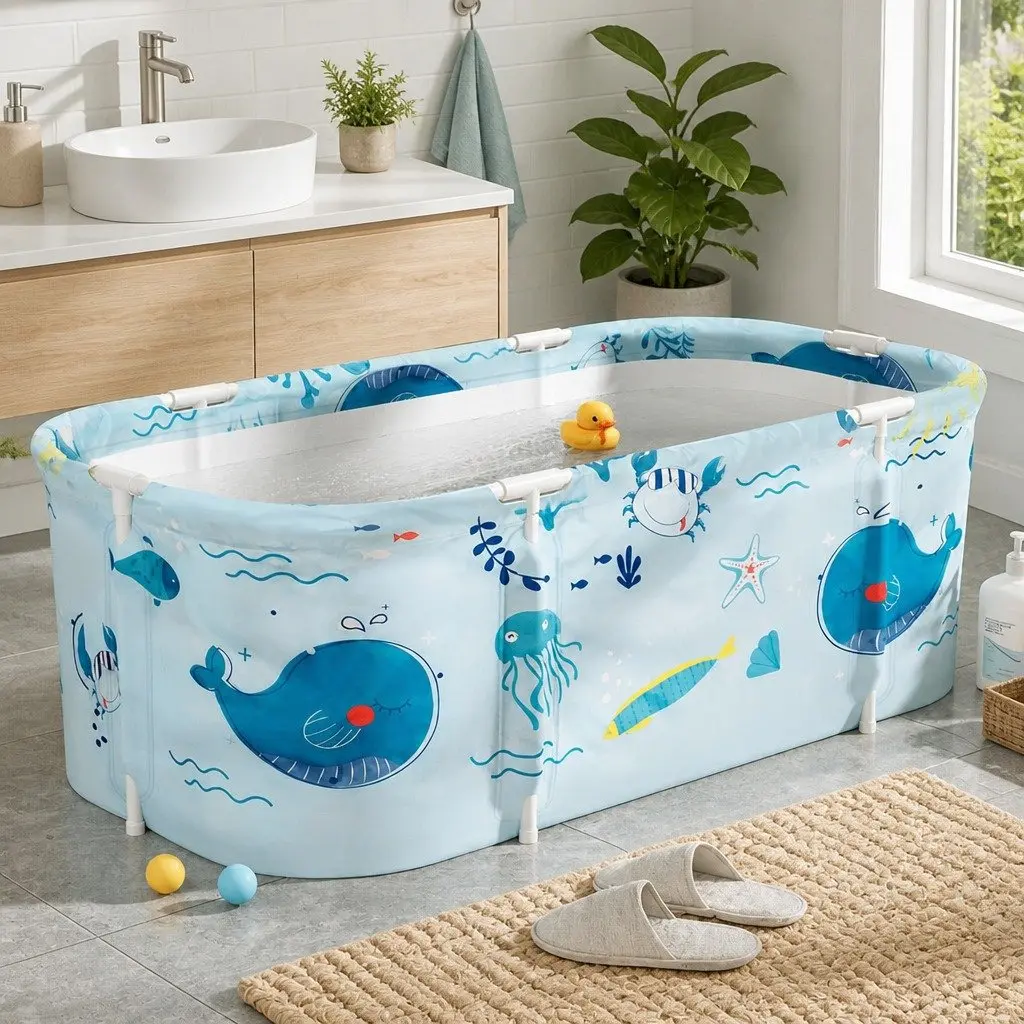 Portable Foldable Bathtub with Insulation and Stability