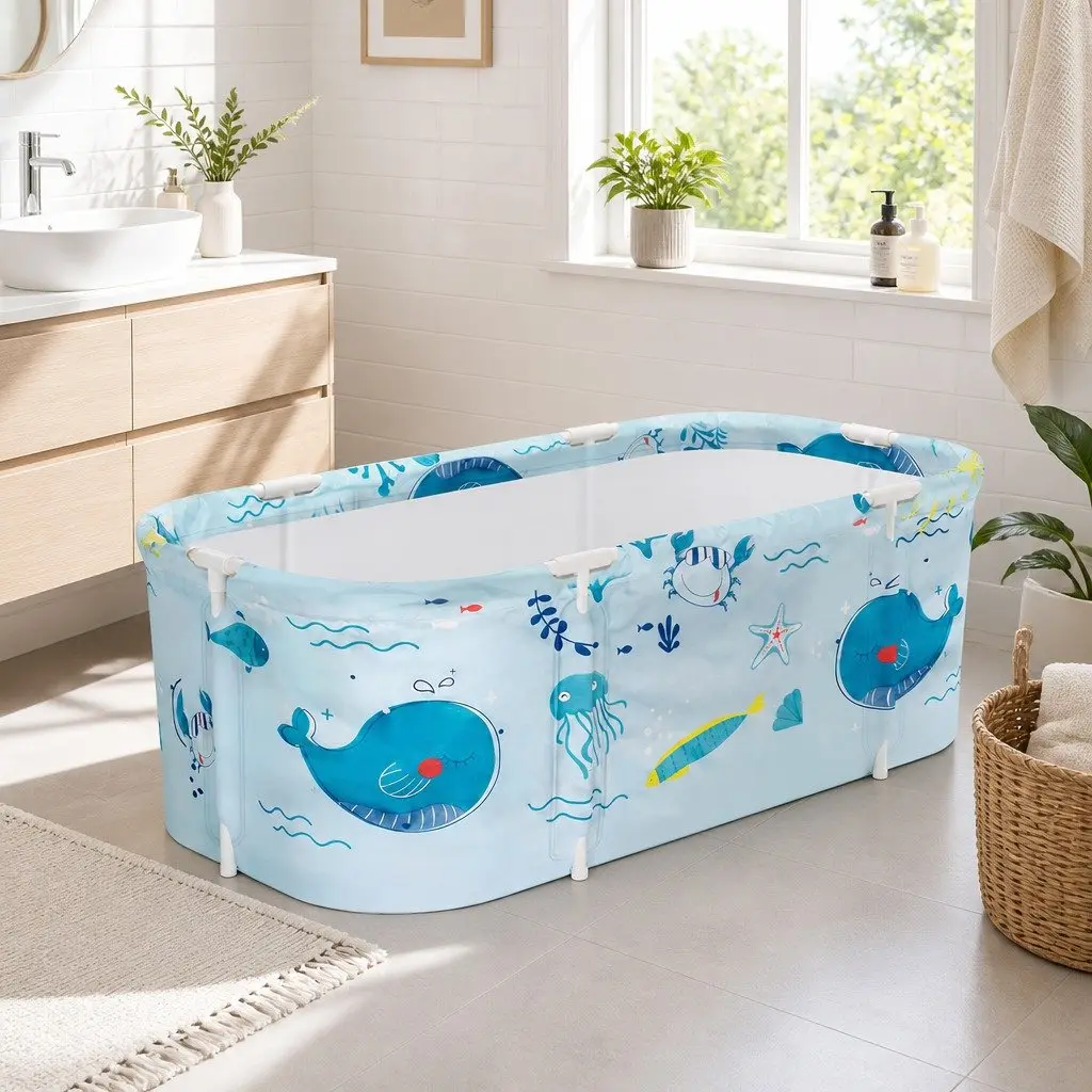 Portable Foldable Bathtub with Insulation and Stability