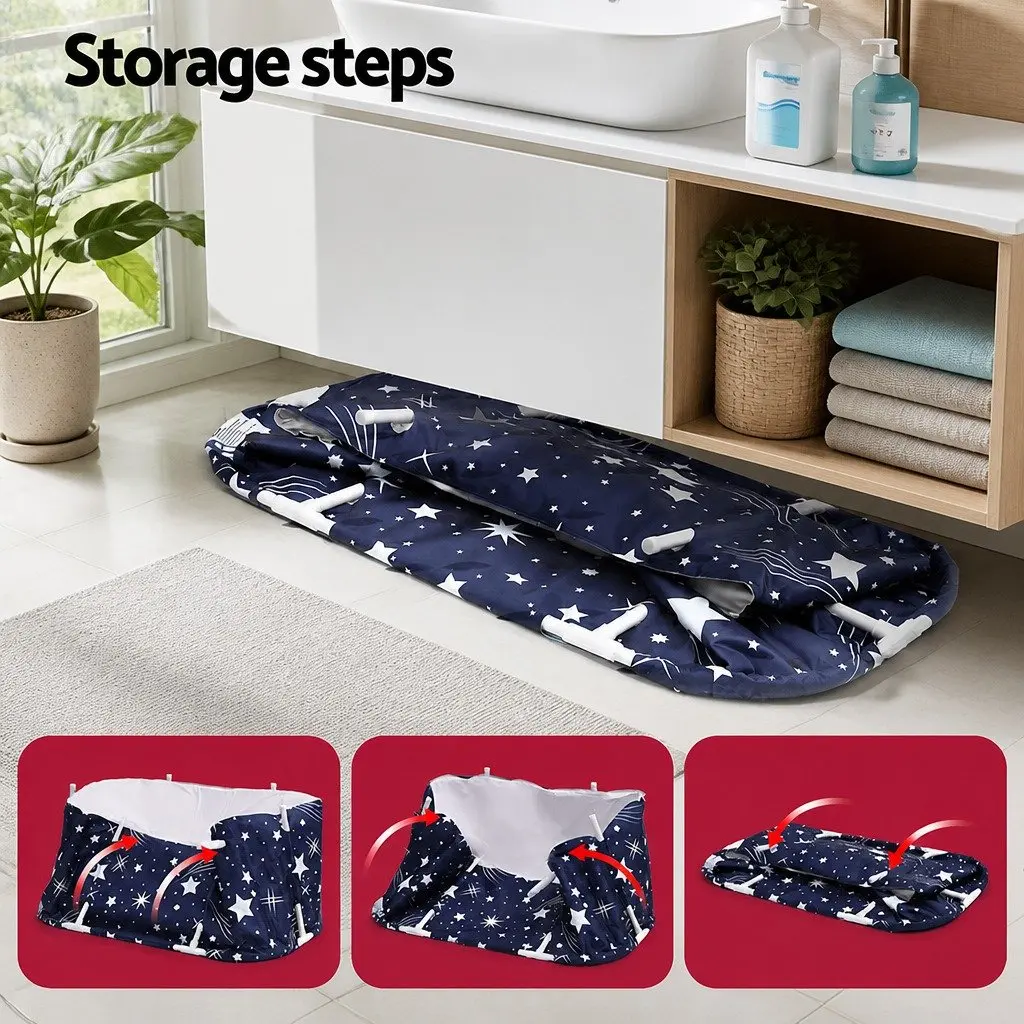 Foldable Bathtub PVC 134x65cm Navy Blue
