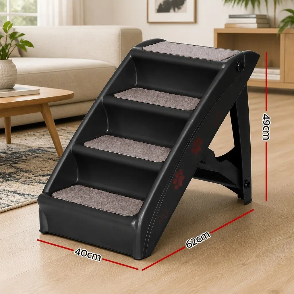 Dog Ramp Steps PP Plastic 62cm x 40cm x 49cm Black