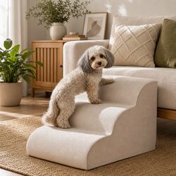 3-Tier Foam Dog Ramp for Easy Furniture Access