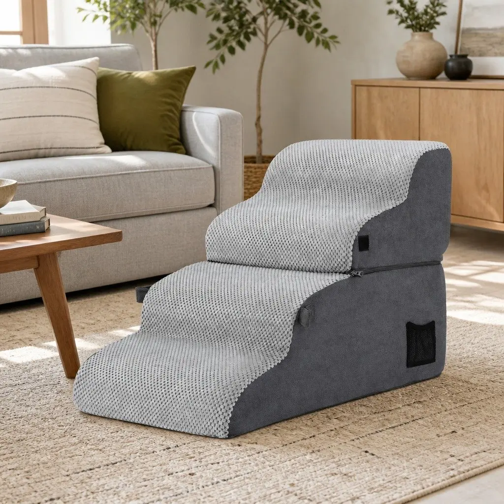 2-in-1 Foam Dog Stairs and Bed for Pets