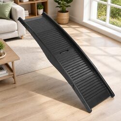 Foldable Pet Ramp for Safe Vehicle Access - Black