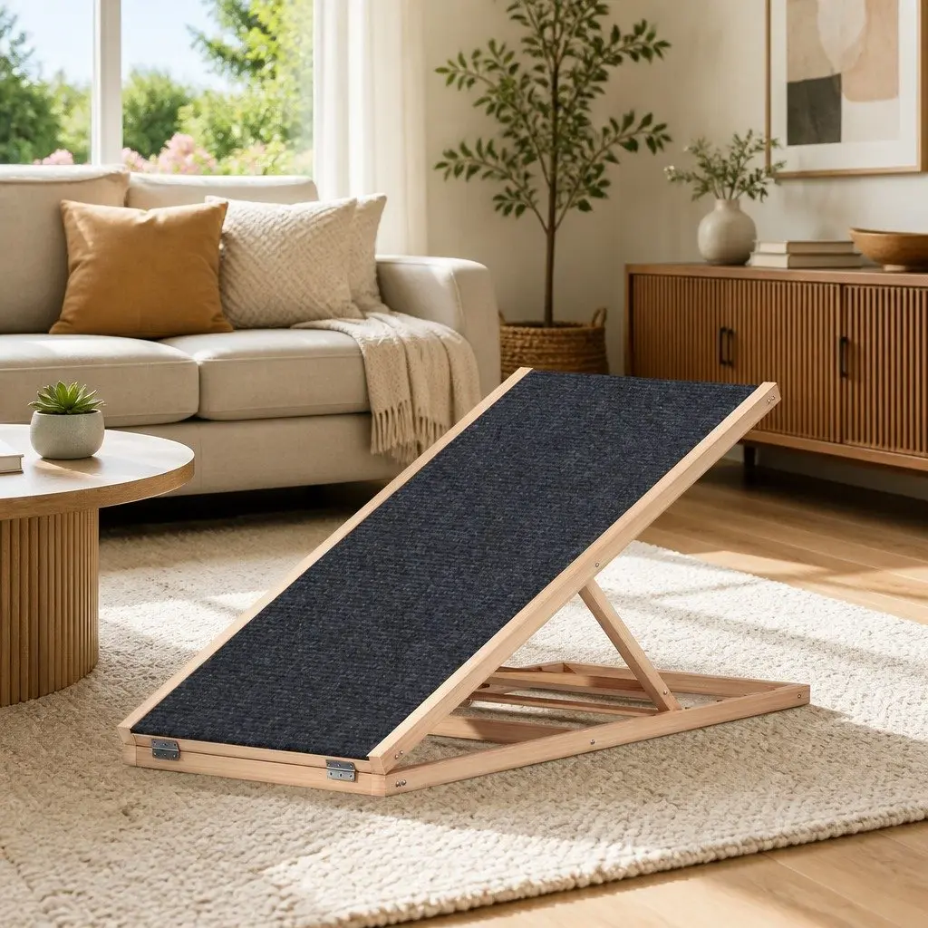Wooden Dog Ramp Steps 100cm Adjustable Height for Pets
