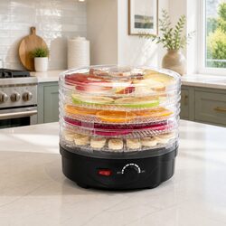 5 Tray Food Dehydrator Machine Fruit Vegetable Meat Jerky Dryer Black Kitchen