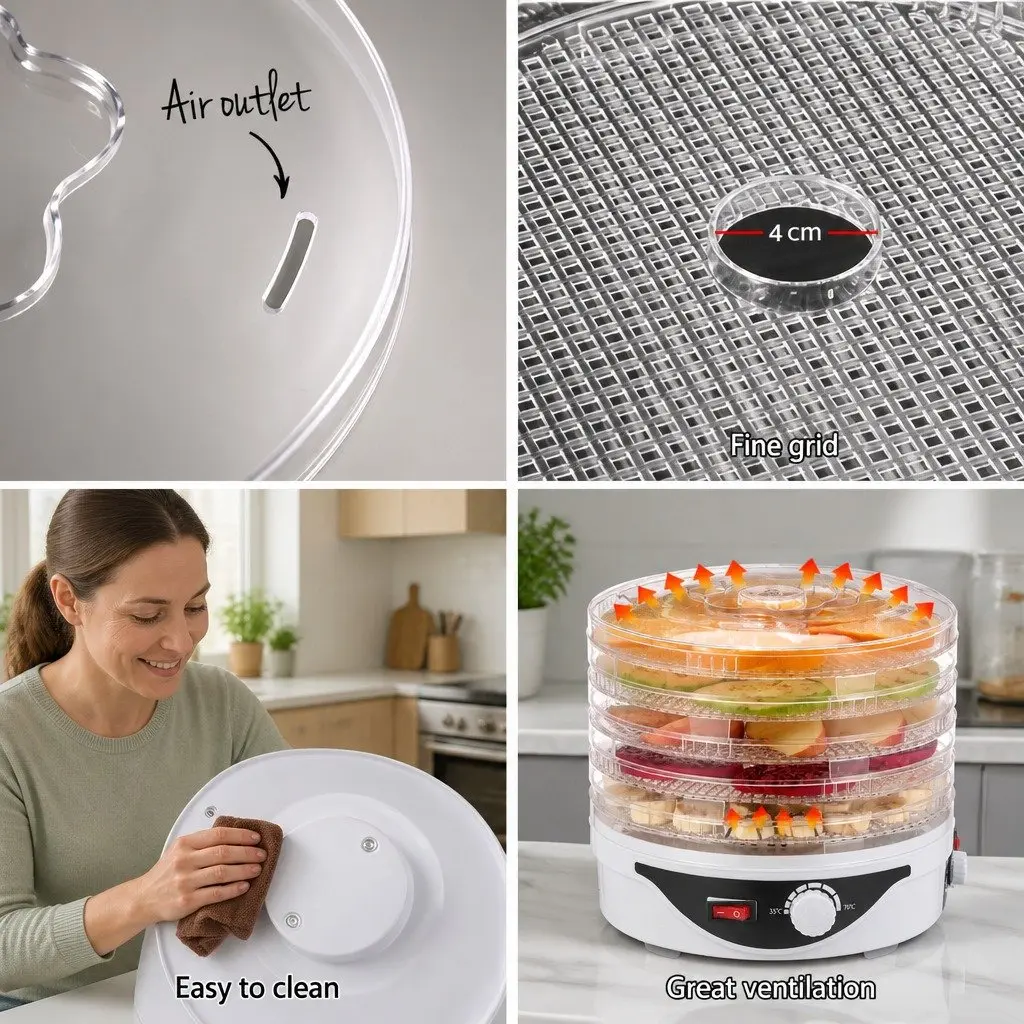 Food Dehydrator Plastic 5 Tray White