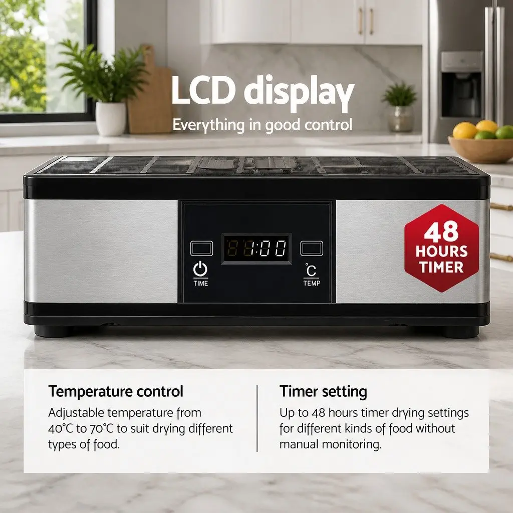 Food Dehydrator Stainless Steel 5 Tray Silver