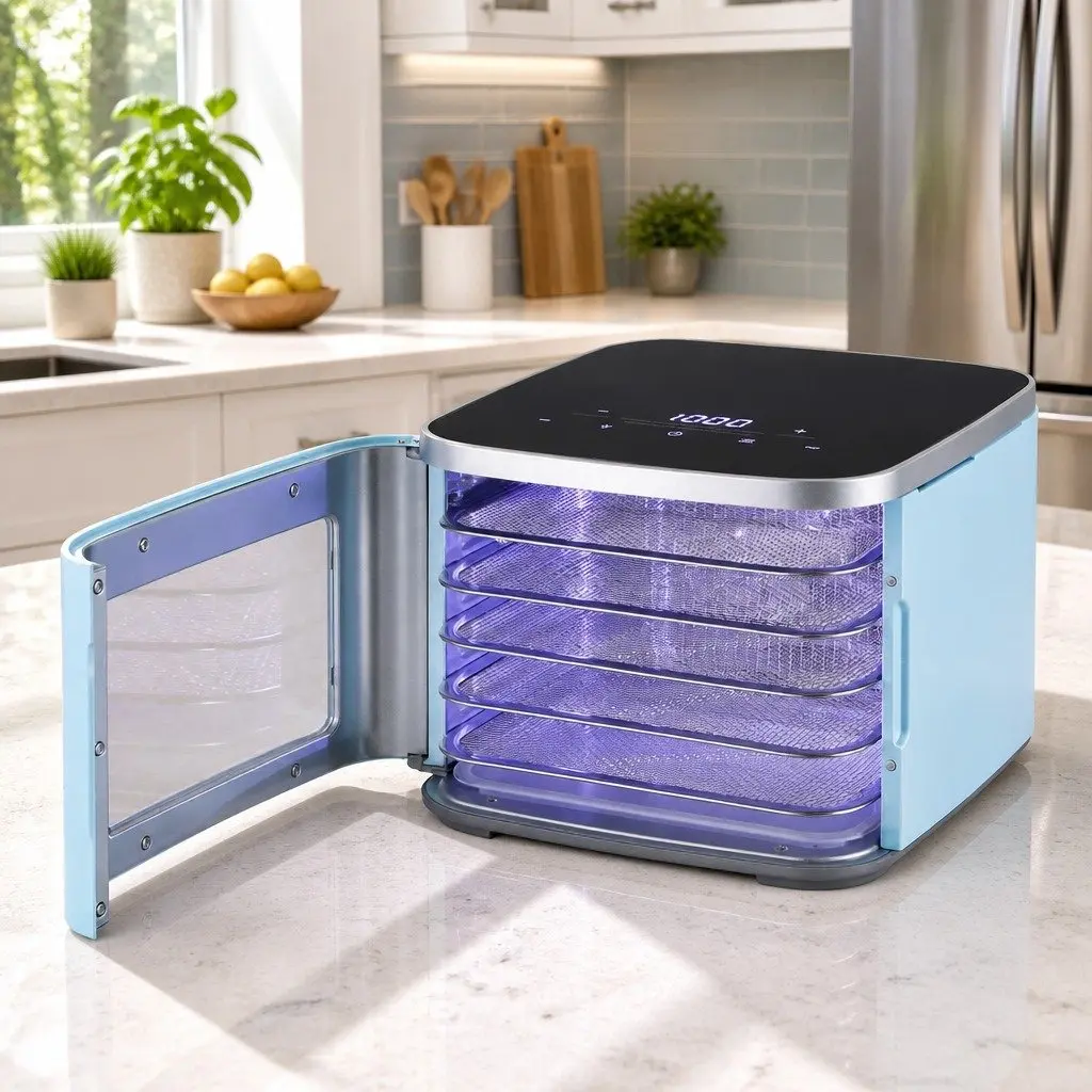 Food Dehydrator Stainless Steel 5 Trays Mini Blue