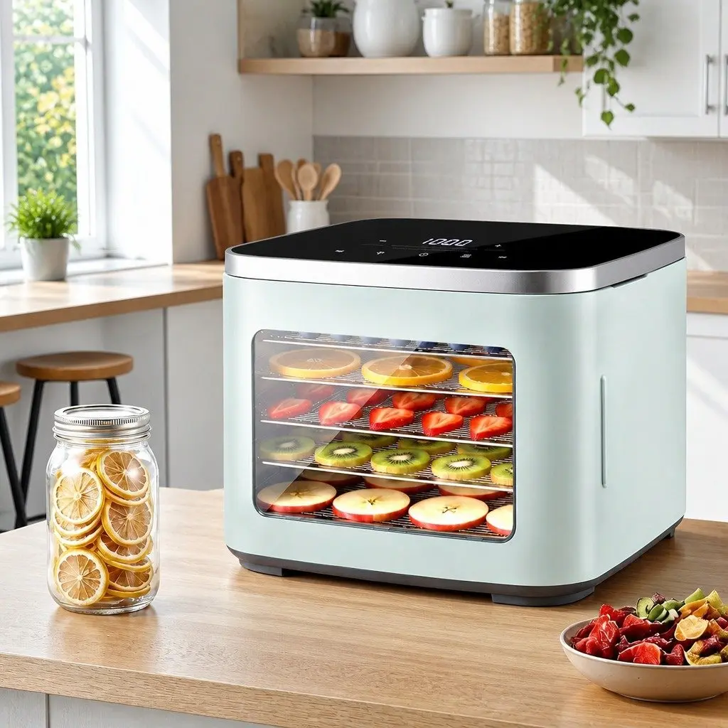 Food Dehydrator Stainless Steel 5 Tray Compact Green