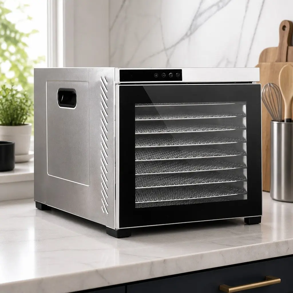 Food Dehydrator Stainless Steel 10 Trays Silver
