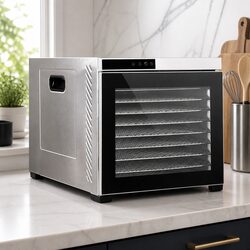Stainless Steel 10-Tray Food Dehydrator with LCD Control