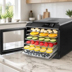 Black Stainless Steel Food Dehydrator with 6 Trays