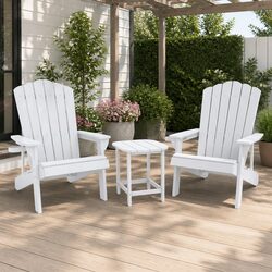 High-Quality White Adirondack Chair Set with Side Table