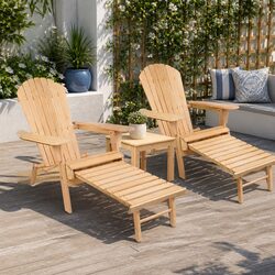 Durable Adirondack Chair and Table Set for Outdoor Relaxation