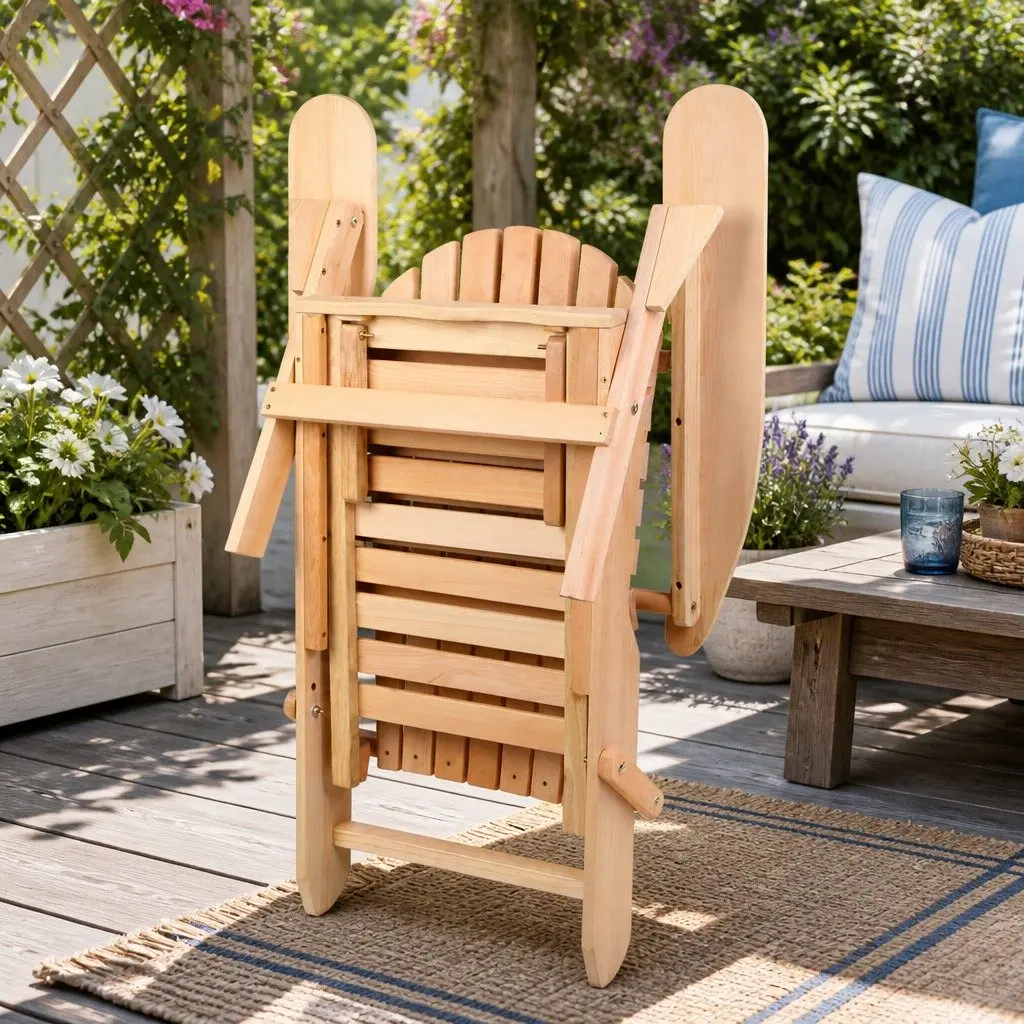 Adirondack Chair and Table Set for Outdoor Relaxation
