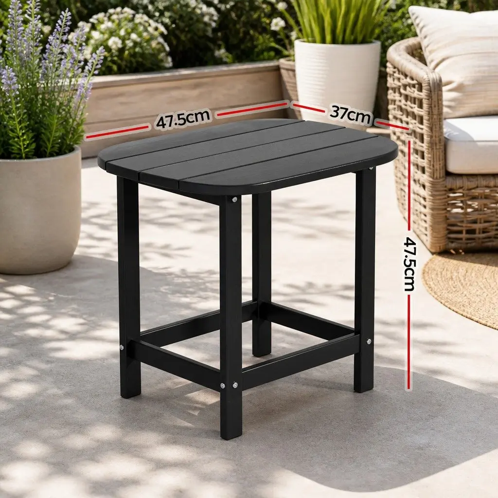 Outdoor Side Table HDPE 47.5cm Black