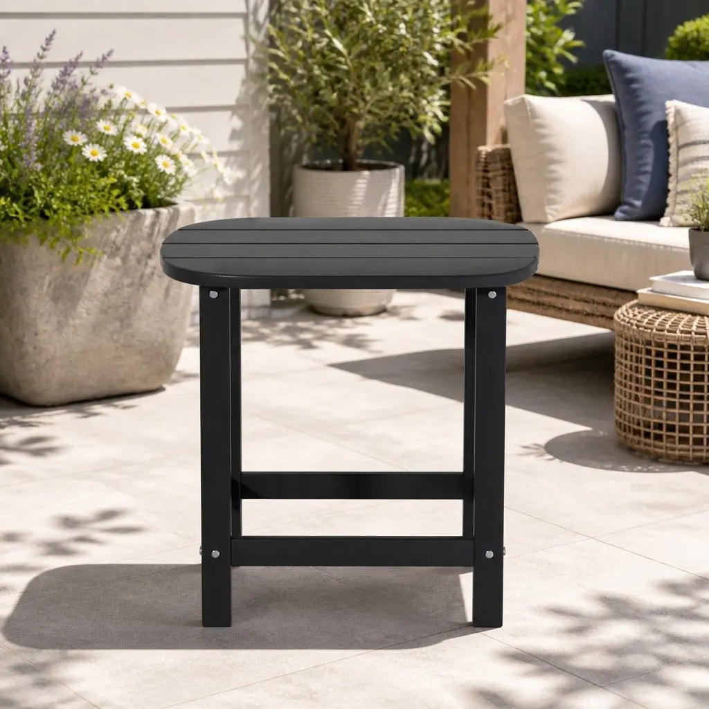 Outdoor Side Table HDPE 47.5cm Black