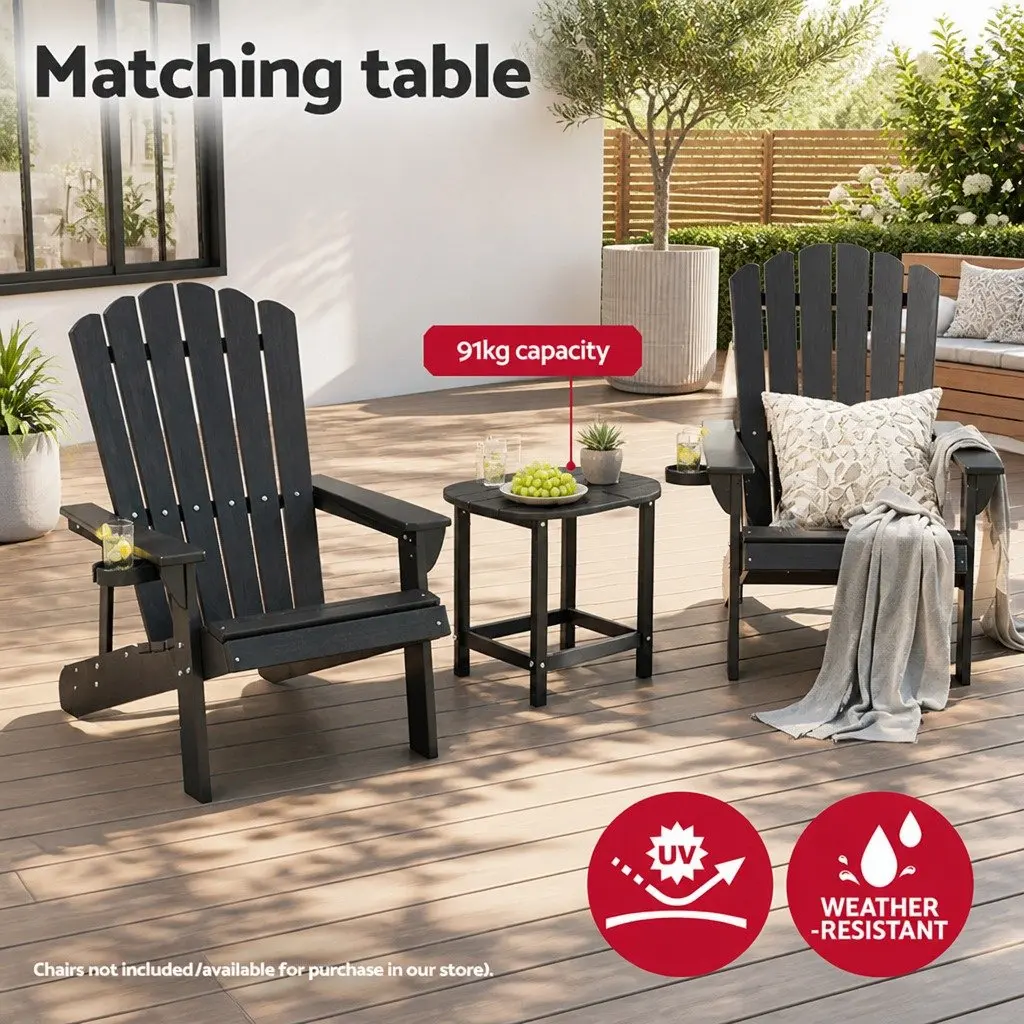 Outdoor Side Table HDPE 47.5cm Black