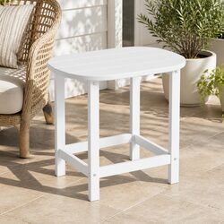 Weatherproof White Patio Side Table for Outdoor Spaces